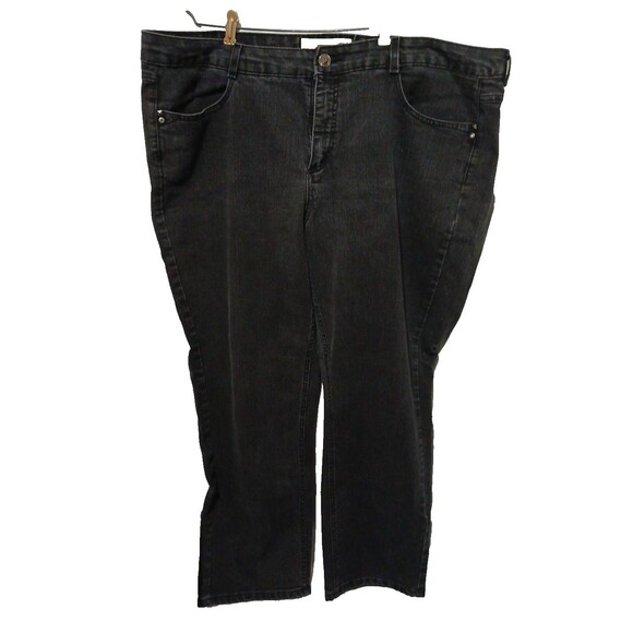 Just My Size Women’s Black Bootcut Jeans Size 24W Blinged On Pockets - Picture 1 of 12